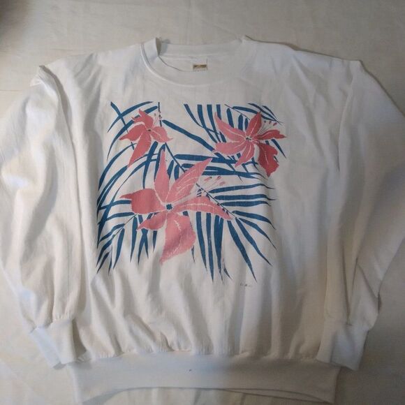 Vintage Flowers Floral Design Crewneck Sweatshirt - Picture 1 of 5